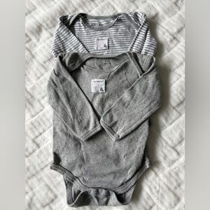 Burt’s Bees 2 organic cotton long sleeve baby bodysuits